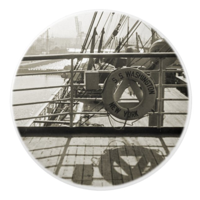 SS Washington Luxury Liner Cruise Frakt 1930's Dec Knopp (Framsidan)