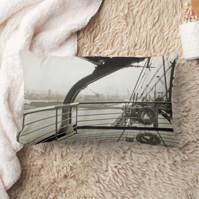 SS Washington Luxury Liner Cruise Frakt 1930's Dec Lumbarkudde (Filt)