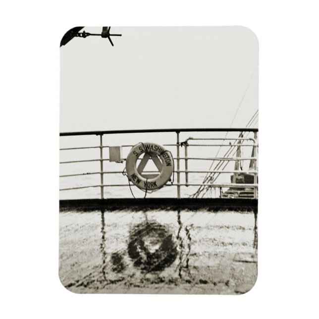 SS Washington Luxury Liner Cruise Frakt 1930's Dec Magnet (Vertikal)
