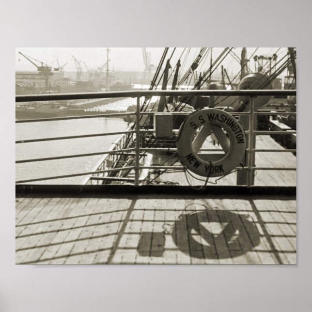 SS Washington Luxury Liner Cruise Frakt 1930's Dec Poster (Framsidan)