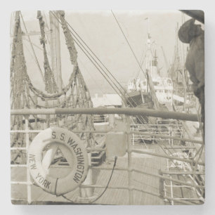 SS Washington Luxury Liner Cruise Frakt 1930's Dec Stenunderlägg