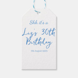 ssh det är en 30-års födelsedags namn datum blå en presentetikett