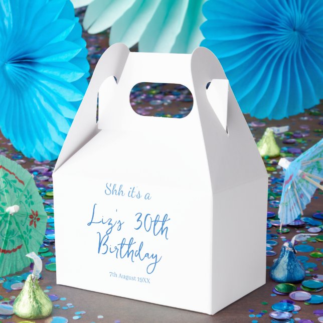 ssh det är en 30-årsdag namn datum blå enkel mini presentaskar (Part)
