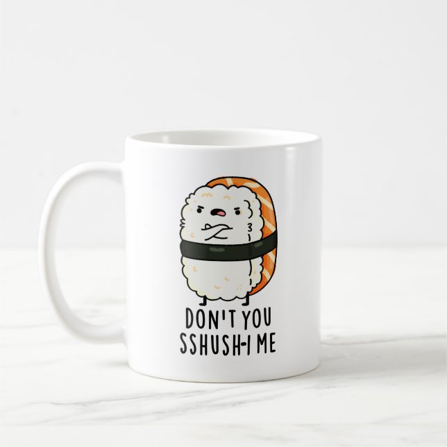 Sshush-i Me Funny Sushi Pun Kaffemugg (Vänster)