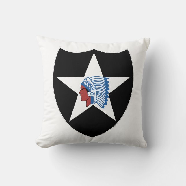 SSI - Andra infanteridivisionen med text Kudde (Framsida)
