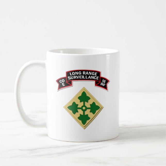 SSI - E Co 58th Infantry (Skogsvaktare) Rulla Kaffemugg (Vänster)