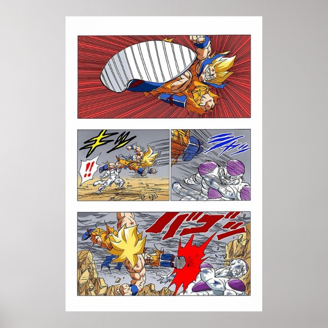 SSJ Goku kicks Frieza Poster (Framsidan)