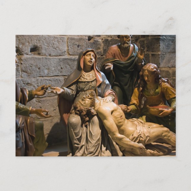 Sskulpture Mary som håller Jesus Notre Dame De Par Vykort (Framsida)