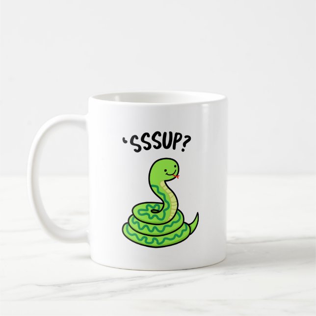 Sssup Funny Hissing Snake Pun Kaffemugg (Vänster)