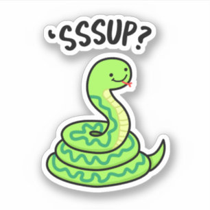 Sssup Funny Hissing Snake Pun Klistermärken