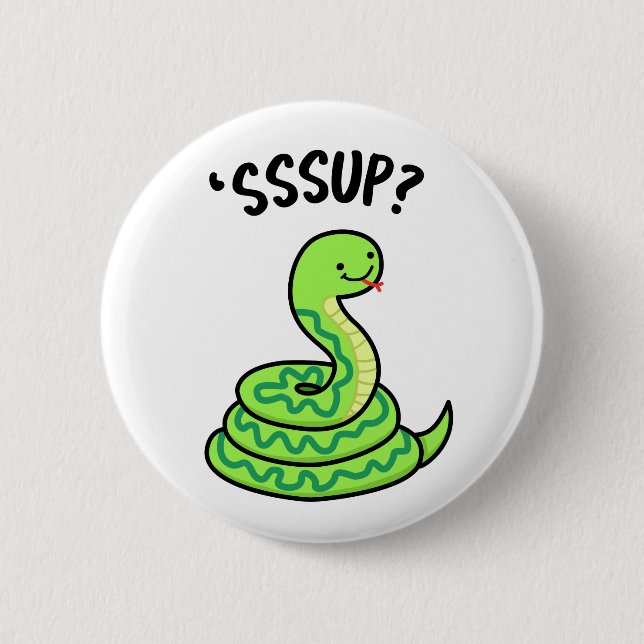 Sssup Funny Hissing Snake Pun Knapp (Framsida)