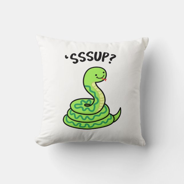 Sssup Funny Hissing Snake Pun Kudde (Framsida)