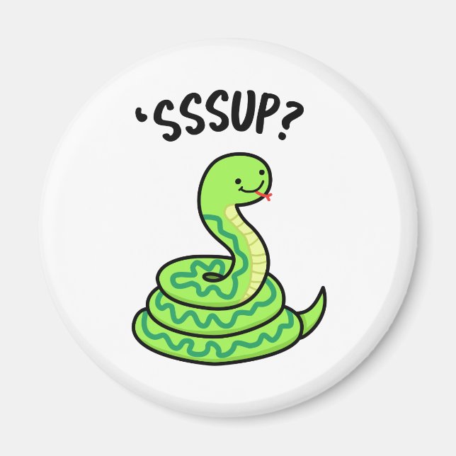 Sssup Funny Hissing Snake Pun Magnet (Framsidan)