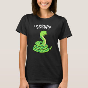 Sssup Funny Hissing Snake Pun Mörk BG T Shirt