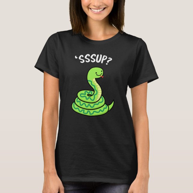 Sssup Funny Hissing Snake Pun Mörk BG T Shirt (Framsida)