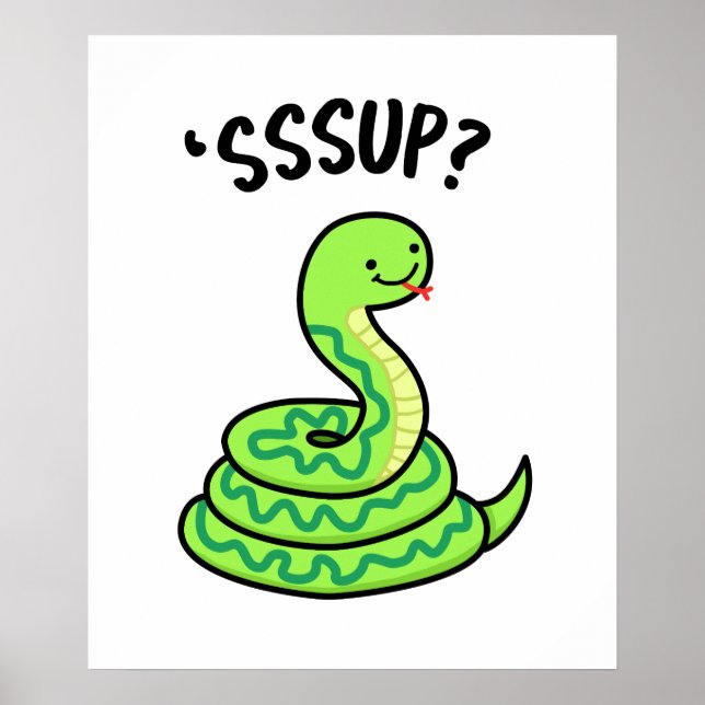 Sssup Funny Hissing Snake Pun Poster (Framsidan)