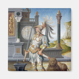 St. Adrian i pansar i ett öppet landskap Magnet