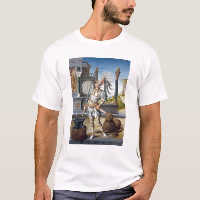 St. Adrian i pansar i ett öppet landskap Tee Shirt (Framsida)