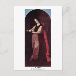 St. Agatha, av Zurbarán Francisco De Vykort