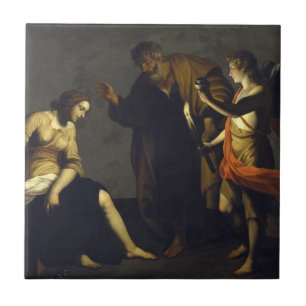 St. Agatha med St Peter & ängeln - Alessandro Kakelplatta