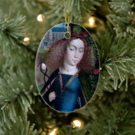 St. Agatha of Sicily (uppgifter; M 070) Julgransprydnad Keramik