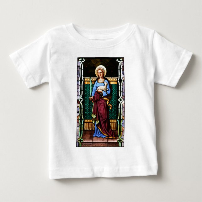 St Agnes av Rome, den hållande lamben och T-shirt (Framsida)