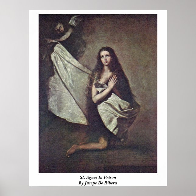 St. Agnes i fängelse av Jusepe de Ribera Poster (Framsidan)
