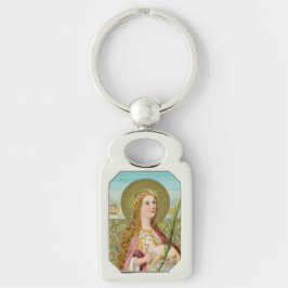 St. Agnes of Rom (BC 01) Rektangulärt Silverfärgad Nyckelring