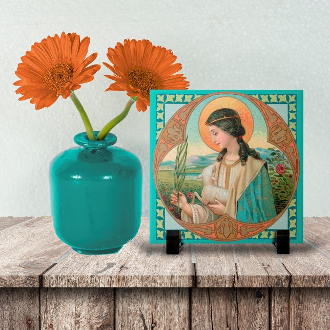 St. Agnes of Rom (BK 006) Kakelplatta (Skapare uppladdad)