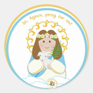 St. Agnes Runt Klistermärke