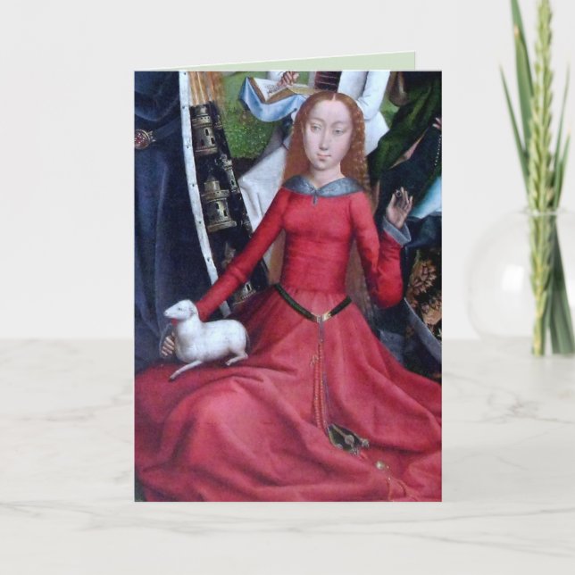 St. Agnes with her Lamb (detalj; M 070) Card Kort (Framsida)