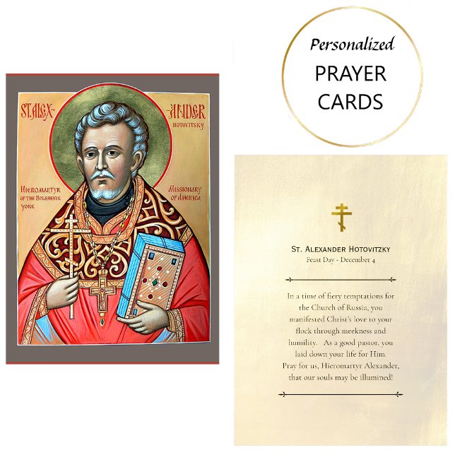 St. Alexander Hotovitzky Orthodox Prayer Card Placeringskort (Skapare uppladdad)