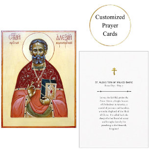 St Alexis Toth of Wilkes-Barre Prayer Card Placeringskort