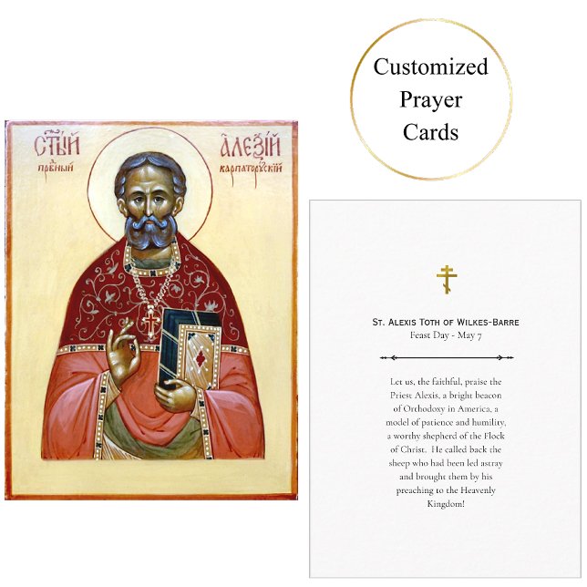 St Alexis Toth of Wilkes-Barre Prayer Card Placeringskort (Skapare uppladdad)