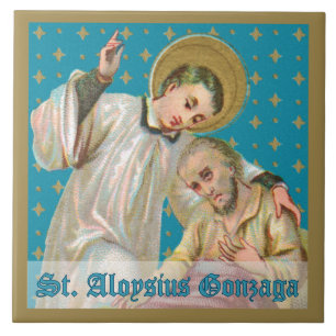 St. Aloysius Gonzaga & Plague Victim (M 006) Kakelplatta