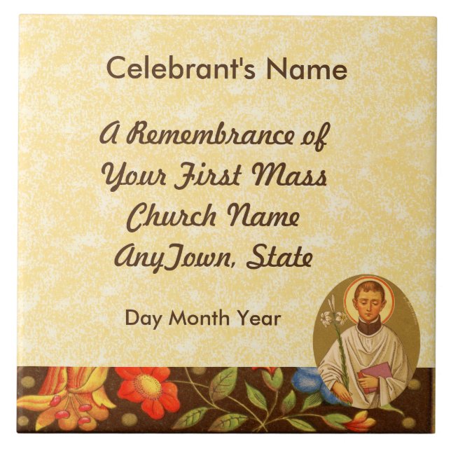 St. Aloysius Gonzaga (PM 01) Kakelplatta (Framsidan)