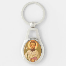 St. Aloysius Gonzaga (PM 01) Ovalt Silverfärgad Nyckelring