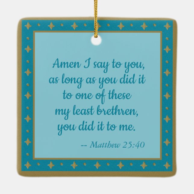 St. Aloysius & Plague Victim (M 006) Julgransprydnad Keramik (Baksida)