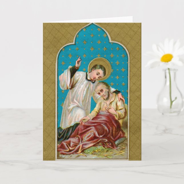 St Aloysius & Plague Victim (M 06) Tom Hälsning Kort (Liten växt)