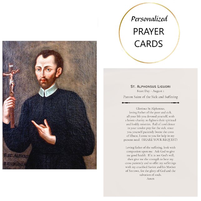 St. Alphonsus Ligouri beskyddare helgon bön kort (Skapare uppladdad)