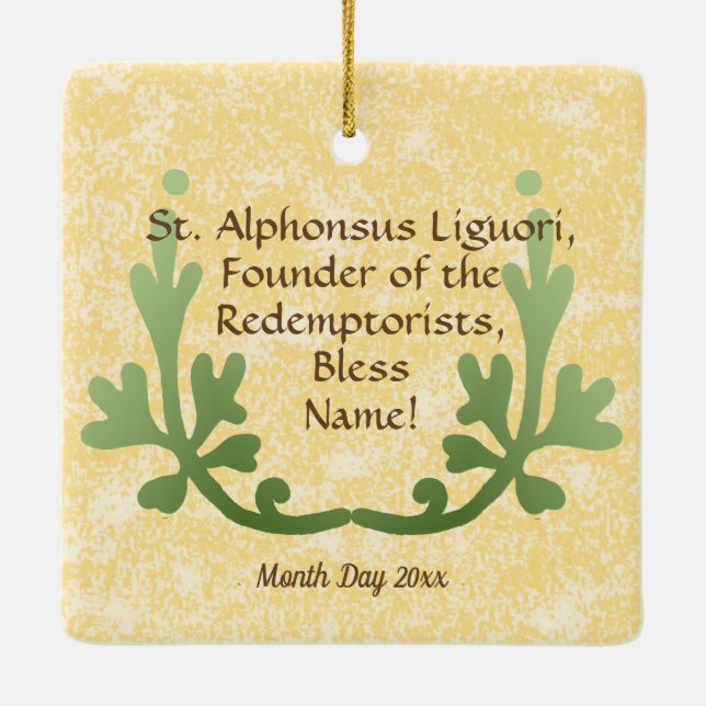 St. Alphonsus Liguori (SNV 02) (Square) Julgransprydnad Keramik (Baksida)