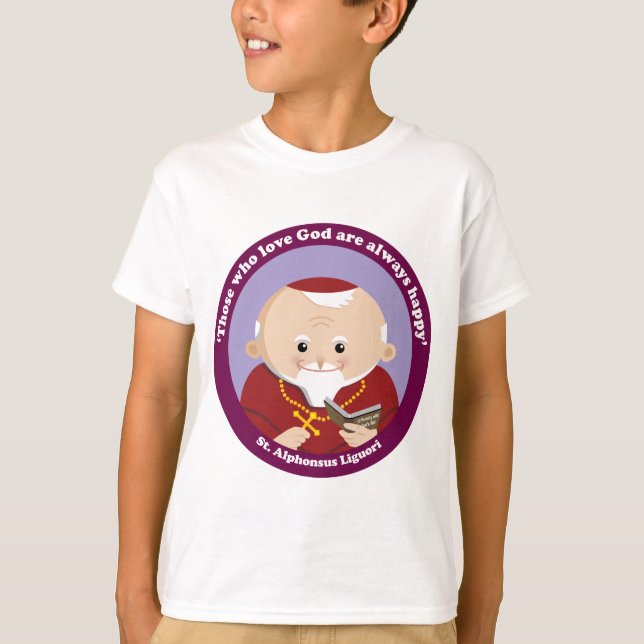 St Alphonsus Liguori Tee Shirt (Framsida)