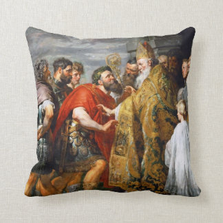 St Ambrose och kejsare Theodosius Paul Rubens Kudde