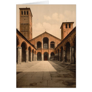 St Ambrosius Church, Milano, Lombardiet, Italien Hälsningskort