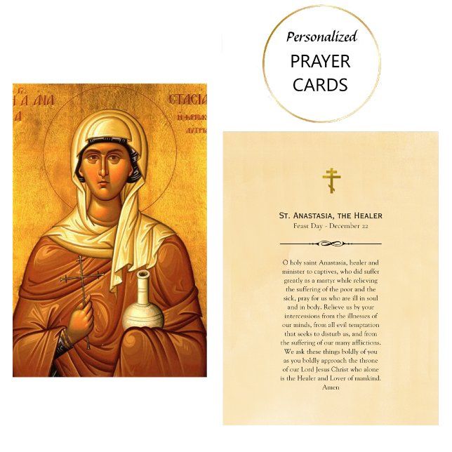 St. Anastasia, Healer Prayer Card Placeringskort (Skapare uppladdad)