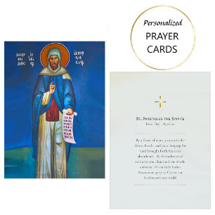 St. Anastasius: Sinaite Orthodox Prayer Card Placeringskort
