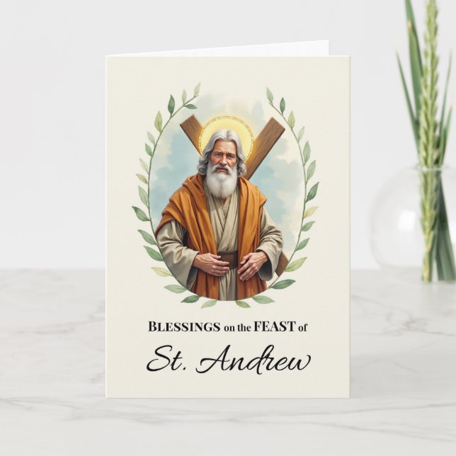 St. Andreas festdagsvälsignelser Bladkrans Kort (Framsida)