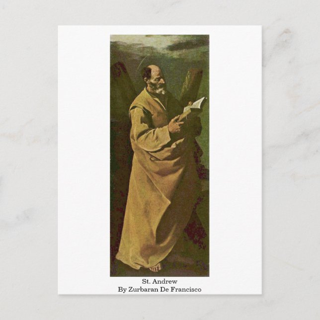 St. Andrew av Zurbaran De Francisco Vykort (Framsida)