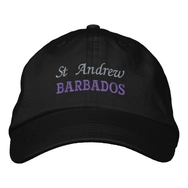St Andrew, Barbados Embroized Baseball Cap Broderad Keps (Framsida)