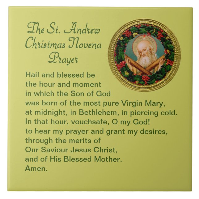 St. Andrew-jul Novena Prayer Ceramic Tile Kakelplatta (Framsidan)